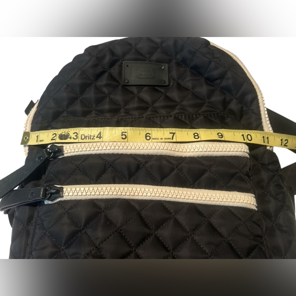 Steve Madden Black Minimalist Backpack with Textured Fabric - Picture 6 of 7